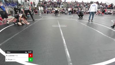 76 lbs Rr Rnd 2 - Noah Lickliter, Perry Wrestling Academy vs Gavin Pryor, Chandler Takedown Club