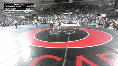 Boys 2A 190 lbs Quarterfinal - Marquiese Vestal, North Kitsap vs Evan Henry, Deer Park