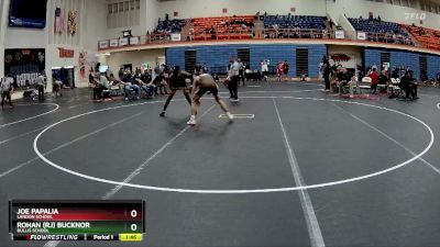 138 lbs Quarterfinal - Joe Papalia, Landon School vs Rohan (RJ) Bucknor, Bullis School