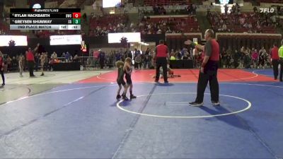 40 lbs 2nd Place Match - Greysen Shumway, Stillwater Gladiators vs Rylan Hackbarth, Bozeman Wrestling Club