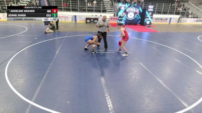 Junior Girls - 170 lbs Champ. Round 2 - Addeline Graser, Nebraska Wrestling Academy vs Jzunie Jones, Colorado