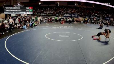 D 1 120 lbs Champ. Round 2 - Hayden Boudreaux, Southside vs Brayden Lobrano, Parkway