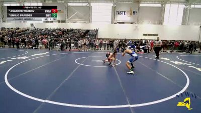 128 lbs Champ. Round 1 - Asadbek Tolibov, Wolf Wrestling Club (Long Island) vs Emilio Paredes, Brockport Youth Wrestling Club