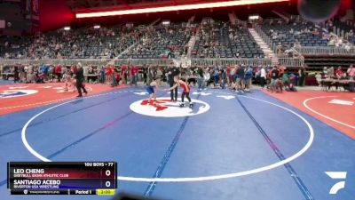 77 lbs Quarterfinal - Leo Cheng, Greybull Basin Athletic Club vs Santiago Acebo, Riverton USA Wrestling