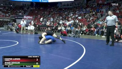 2A-150 lbs Cons. Round 3 - Ryker Dengler, West Liberty vs Cooper Ludwig, Carroll