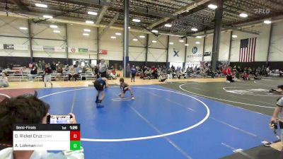 88 lbs Semifinal - Declan Rickel Cruz, Team Aggression vs Adan Lohman, Mat Demon WC