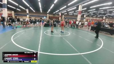 130 lbs Cons. Round 3 - Jasmine Arceo, Texas vs Chesney Steed, All American Wrestling Club