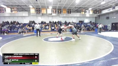 285 lbs Champ. Round 1 - Carlos Coronado, Vista vs Phillip Battle, Paramount