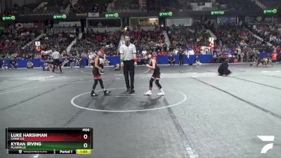 61 lbs Semifinal - Kyran Irving, Plainville vs Luke Harshman, Chase Co.