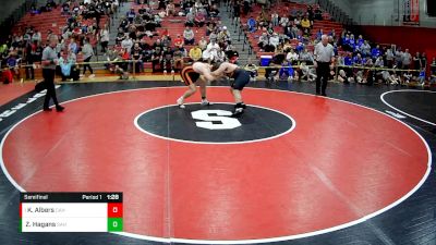 215 lbs Semifinal - Kael Albers, Corry Area Hs vs Zane Hagans, Somerset Area Hs