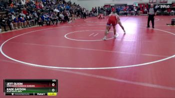 172 lbs Quarterfinal - Jett Olson, Kerkhoven-Murdock-Sunburg vs Kade Gaydon, Blue Earth Area
