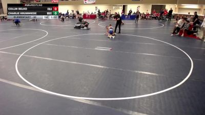 Elementary - 80 lbs Charlie Krumwiede, Wayzata vs Collin Belko, Forest Lake