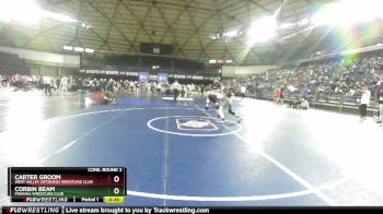 150 lbs Cons. Round 2 - Carter Groom, West Valley (Spokane) Wrestling Club vs Corbin Beam, Piranha Wrestling Club