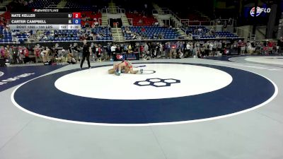 144 lbs Cons. Rd Of 128 - Nate Keller, NJ vs Carter Campbell, AL