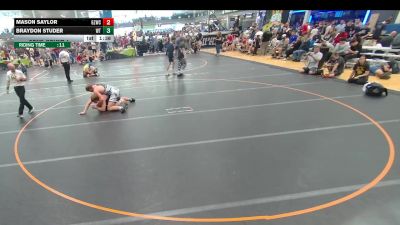 120 lbs Cons. Round 4 - Braydon Studer, Unattached vs Mason Saylor, Unattached