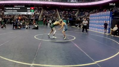 3A 113 lbs Champ. Round 1 - Bryson Wilhelm, West Rowan High School vs Carson Corl, South Johnston High School