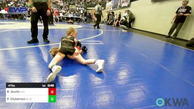 47 lbs Rr Rnd 2 - Rally Smith, Hinton Takedown Club vs Preslie Dickerson, Blue Devil Wrestling