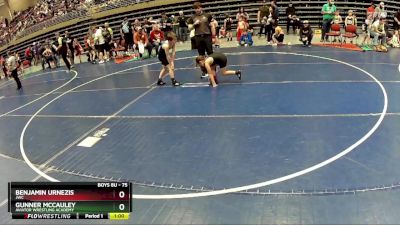 75 lbs Cons. Round 3 - Gunner McCauley, Aviator Wrestling Academy vs Benjamin Urnezis, JWC