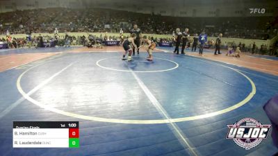 90 lbs Quarterfinal - Brantley Hamilton, Cushing Tigers vs Reed Lauderdale, Duncan Demon Wrestling