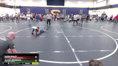 49 lbs Semifinal - Jacen Bailey, White Knoll Youth Wrestling vs Oliver Broersma, Cane Bay Cobras