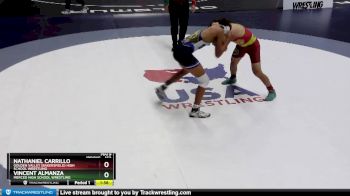 152 lbs Champ. Round 2 - Nathaniel Carrillo, Golden Valley (Bakersfield) High School Wrestling vs Vincent Almanza, Merced High School Wrestling