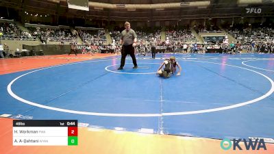 49 lbs Round Of 32 - Holden Workman, Perry Wrestling Academy vs Aysa Al-Qahtani, Wyandotte Youth Wrestling