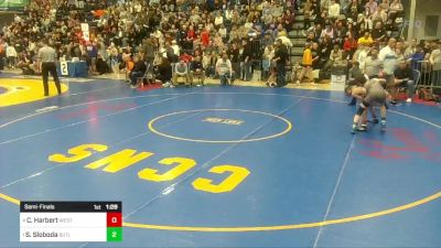 114 lbs Semifinal - Caiden Harbert, West Allegheny vs Santino Sloboda, Butler