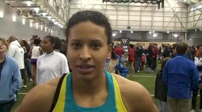 Angela White (adidas) after winning the 60 HH at the 2011 UW Invitational