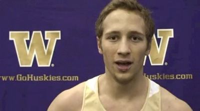Kyle Blume (U of Washington) 1st place, heat 1 of the mile at the 2011 UW Invitational