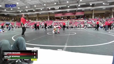 67 lbs Cons. Round 4 - Baylor Bowman, Columbus vs Daxton Deckard, Raw