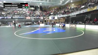 100 lbs Quarterfinal - Alyanna Barrager, Cherryvale Hs vs Madison Shepard, Uniontown Hs