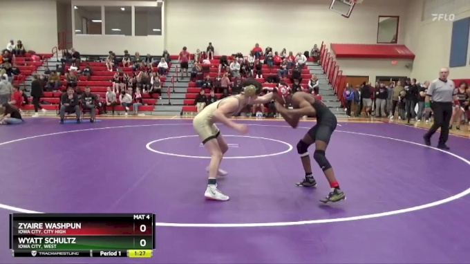 126 lbs Cons. Round 2 - Zyaire Washpun, Iowa City, City High vs Wyatt ...