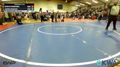 52 lbs Rr Rnd 5 - Evelyn Shimonek, Pawhuska Elks Takedown vs Aspen Shelton, Team Tulsa Wrestling Club