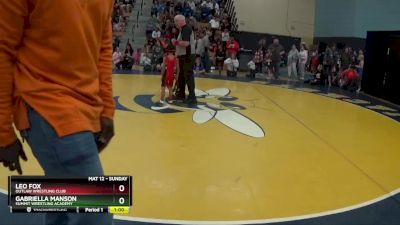 40 lbs Quarterfinal - Leo Fox, Outlaw Wrestling Club vs Gabriella Manson, Summit Wrestling Academy