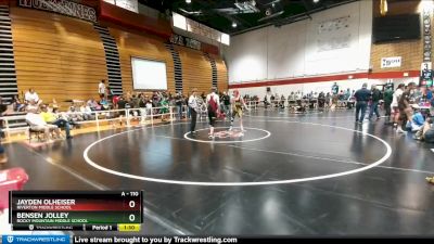110 lbs Cons. Semi - Jayden Olheiser, Riverton Middle School vs Bensen Jolley, Rocky Mountain Middle School