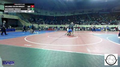 100 lbs Consi Of 16 #2 - Ahlanna Colon-Wright, Central Middle School vs Mackenzie Tibbals, Westmoore Wresting