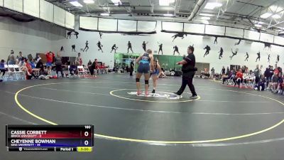 160 lbs Round 4 (16 Team) - Cassie Corbett, Brock University vs Cheyenne Bowman, King University