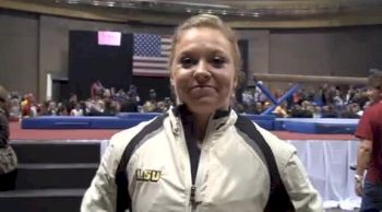 Kaleigh Dickson of LSU after a Career High AA and a Season High Team Score