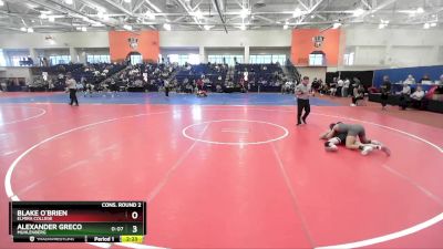 149 lbs Cons. Round 2 - Blake O`Brien, Elmira College vs Alexander Greco, Muhlenberg