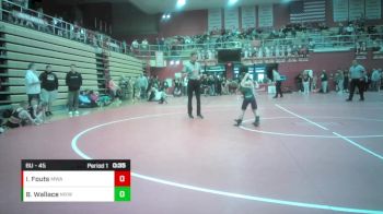 6U - 45 lbs Cons. Round 2 - Isaac Fouts, M3 Wrestling Academy vs Brock Wallace, Midwest Xtreme Wrestling