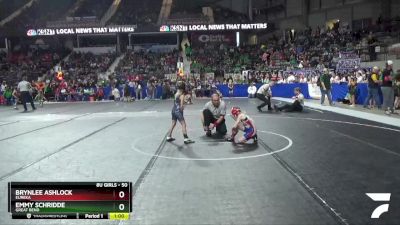 50 lbs Quarterfinal - Emmy Schridde, Great Bend vs Brynlee Ashlock, Eureka