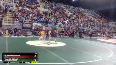 120 lbs Semifinal - Tanner Defoe, Hettinger/Scranton vs Noah Anderson, Lisbon