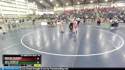 95 lbs Round 1 - Brooks Rushing, Green River Grapplers vs Nico Murillo, Roy Wrestling Club