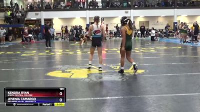 109 lbs Champ. Round 2 - Kendra Ryan, North Central College vs Jesenia Camargo, Delawar Valley University