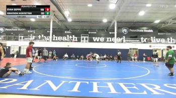 128 lbs Quarterfinal - Evan Seppe, VHW Red - HSC vs Grayson Hostetter, Kraken Black - HSC