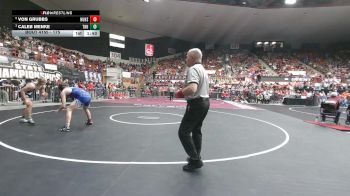 175 lbs Quarterfinal - Caleb Menke, Topeka-Hayden HS vs Von Grubbs, Hugoton HS