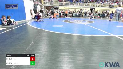 52 lbs Semifinal - Chance Chill, Perry Wrestling Academy vs Matias Chay, Harrah Little League Wrestling