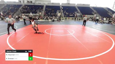 73 lbs Quarterfinal - Nicholai Hayman, Hemet YW vs A'rez Brewer, Chain Gang