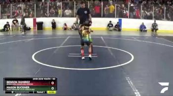 40 lbs Cons. Round 1 - Mason Buckner, Peer Pressure Elite Wrestling vs Benson Ramirez, Bear`s Den Grappling Center