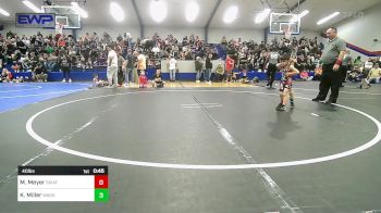 40 lbs Quarterfinal - Maverick Meyer, Skiatook Youth Wrestling vs Kyson Miller, Wagoner Takedown Club